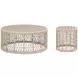 Knit Beige Round Outdoor Occasional Table Set