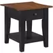 Joplin Black and Brown Square End Table