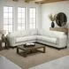 Kona White Leather 3 Piece Modular Sectional