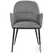 Kora Charcoal Gray Leather Dining Arm Chair