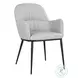 Kora Pewter Leather Dining Arm Chair