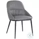 Kora Charcoal Gray Leather Dining Side Chair