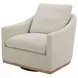 Linden Soft Beige Upholstered Swivel Accent Chair