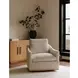 Linden Soft Beige Upholstered Swivel Accent Chair