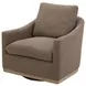 Linden Soft Taupe Upholstered Swivel Accent Chair
