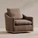 Linden Soft Taupe Upholstered Swivel Accent Chair