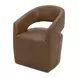 Barrow Tan Leather Upholstered Swivel Dining Chair