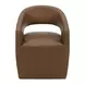 Barrow Tan Leather Upholstered Swivel Dining Chair
