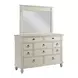 Grand Bay Egret 10 Drawer Aster Bureau with Rectangular Landscape Mirror