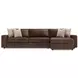 Nest Brown Leather Modular Sectional with Chaise and Pillows