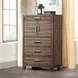 Harrisburg Walnut 4 Drawer Door Chest with LED