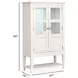 Willowbrook Egg Shell White 2 Glass Door Display Cabinet with LED