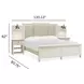 Willowbrook Egg Shell White and Cream California King Upholstered Wall Panel Bed with 2 Nightstand and USB Charging