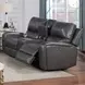 Linton Gray Leather Power Reclining 72" Console Loveseat With Power Footrest