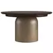 Verge Handcrafted Walnut and Bronze Metallic Extendable Round Dining Room Set