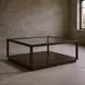 Glaze Cola Square Glass Top Cocktail Table
