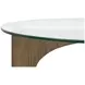 Lainey Almond Demilune Glass Top Sofa Table