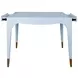 Lacey Light Blue Square Game Table with 2 Drawers