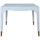 Lacey Light Blue Square Game Table with 2 Drawers