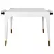 Lacey White Square Game Table with 2 Drawers