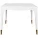 Lacey White Square Game Table with 2 Drawers