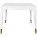 Lacey White Square Game Table with 2 Drawers