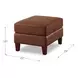 Lachlan Pecan Leather Upholstered Rectangular Ottoman