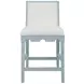 Lanister Cream and Light Blue Lacquer Performance Fabric Counter Height Stool