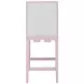 Lanister White Linen Performance Fabric Counter Height Stool With Matte Pink Lacquer Frame