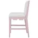 Lanister White Linen Performance Fabric Counter Height Stool With Matte Pink Lacquer Frame