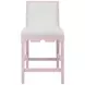 Lanister White Linen Performance Fabric Counter Height Stool With Matte Pink Lacquer Frame