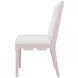 Lanister White Linen Performance Fabric Dining Chair With Matte Pink Lacquer Frame