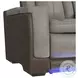 Niven Grey And Brown Power Reclining Loveseat with Adjustable Headrest