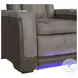 Niven Grey And Brown Power Recliner with Adjustable Headrest