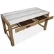 Foxrun Hollow Sierra Brown and White 60" Marble Top Writing Desk