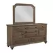 Homestead Pine Heather 7 Drawer Ellesmere Dresser with Rectangular Mirror