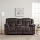 Laurelton Chocolate Double Glider Reclining Console Loveseat