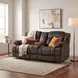 Laurelton Chocolate Double Glider Reclining Console Loveseat