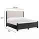 Plum Creek Ravenwood Black and Elite Dove California King Upholstered Storage Panel Bed