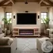 Laurel Canyon Natural 82" Fireplace TV Stand