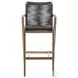 Brielle Outdoor Light Eucalyptus Wood and Charcoal Rope Bar Stool