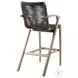 Brielle Outdoor Light Eucalyptus Wood and Charcoal Rope Bar Stool