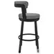 Bryant Light Gray Faux Leather and Black 26" Swivel Counter Height Stool