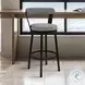 Bryant Light Gray Faux Leather and Black 26" Swivel Counter Height Stool