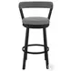 Bryant Light Gray Faux Leather and Black 30" Swivel Bar Stool