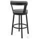 Bryant Light Gray Faux Leather and Black 30" Swivel Bar Stool
