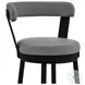 Bryant Light Gray Faux Leather and Black 30" Swivel Bar Stool
