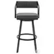 Scranton Slate Grey Faux Leather and Black Base Swivel Counter Height Stool