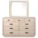 Sunset Cove Sanibel Brown 9 Drawer Dresser with Rectangular Mirror
