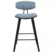 Fox Black and Speckled Blue Upholstered Counter Height Stool